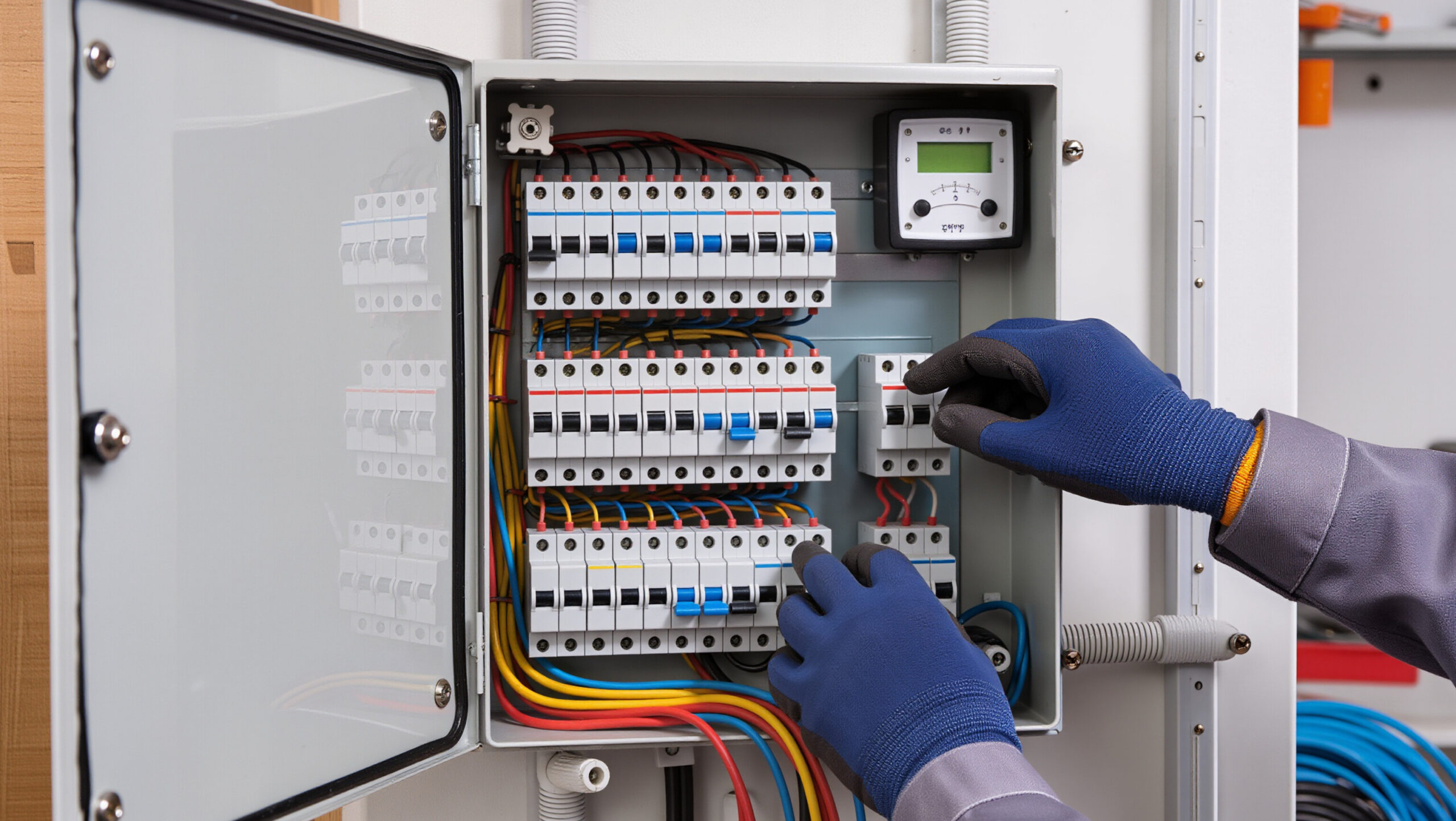 Electrician at work